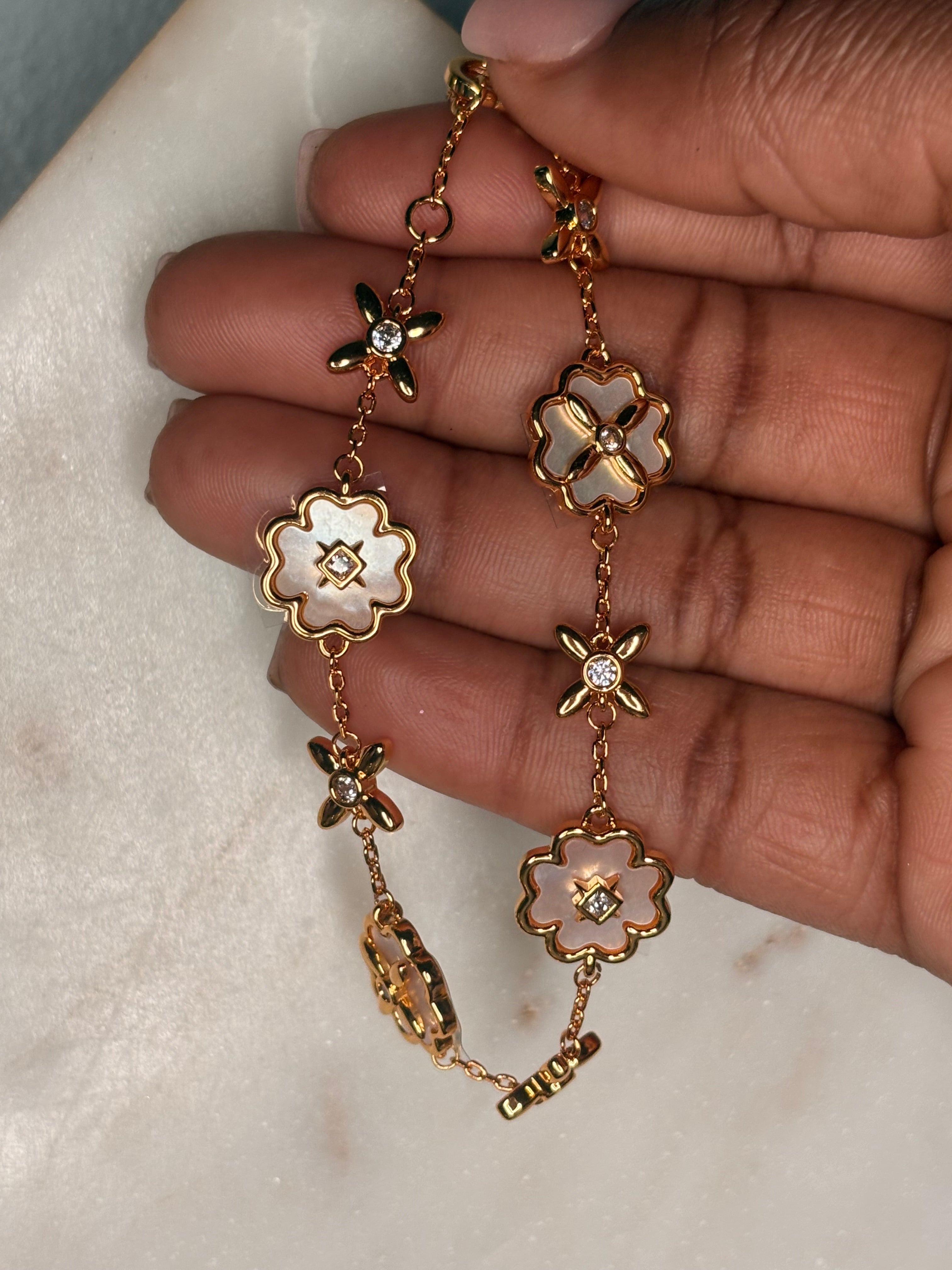 Blush Bloom Clover Bracelet