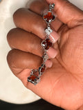 Brown clover charm bracelet (tortoise/caramel look)