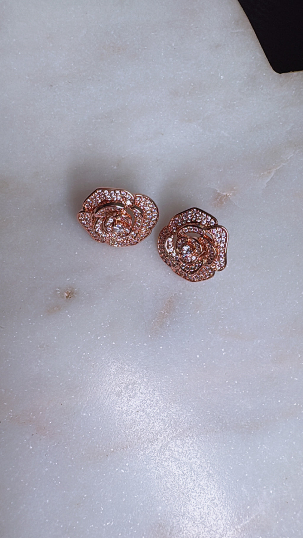 Lotus Flower Rose gold ear ring