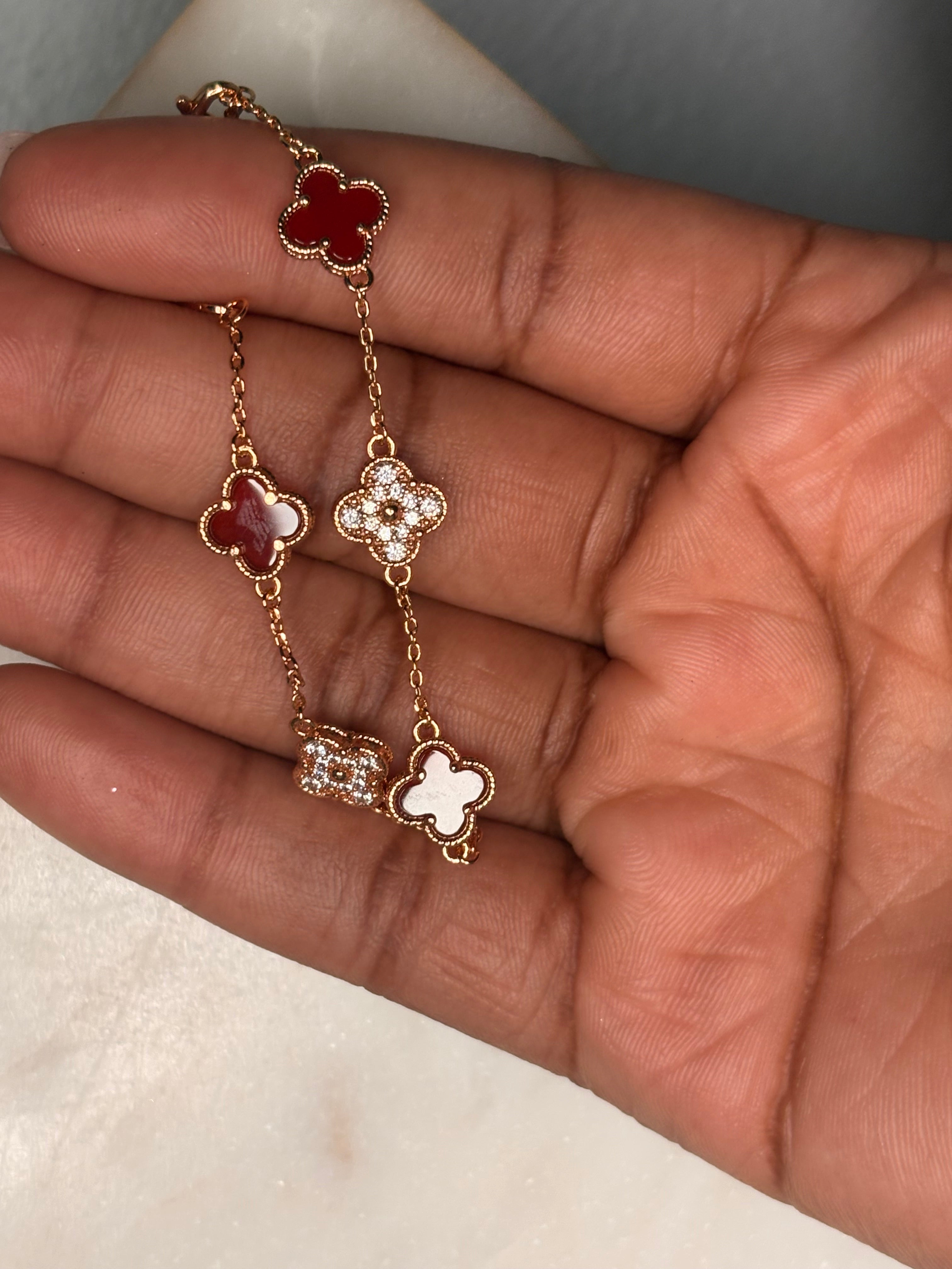 Burgundy Blossom Bracelet
