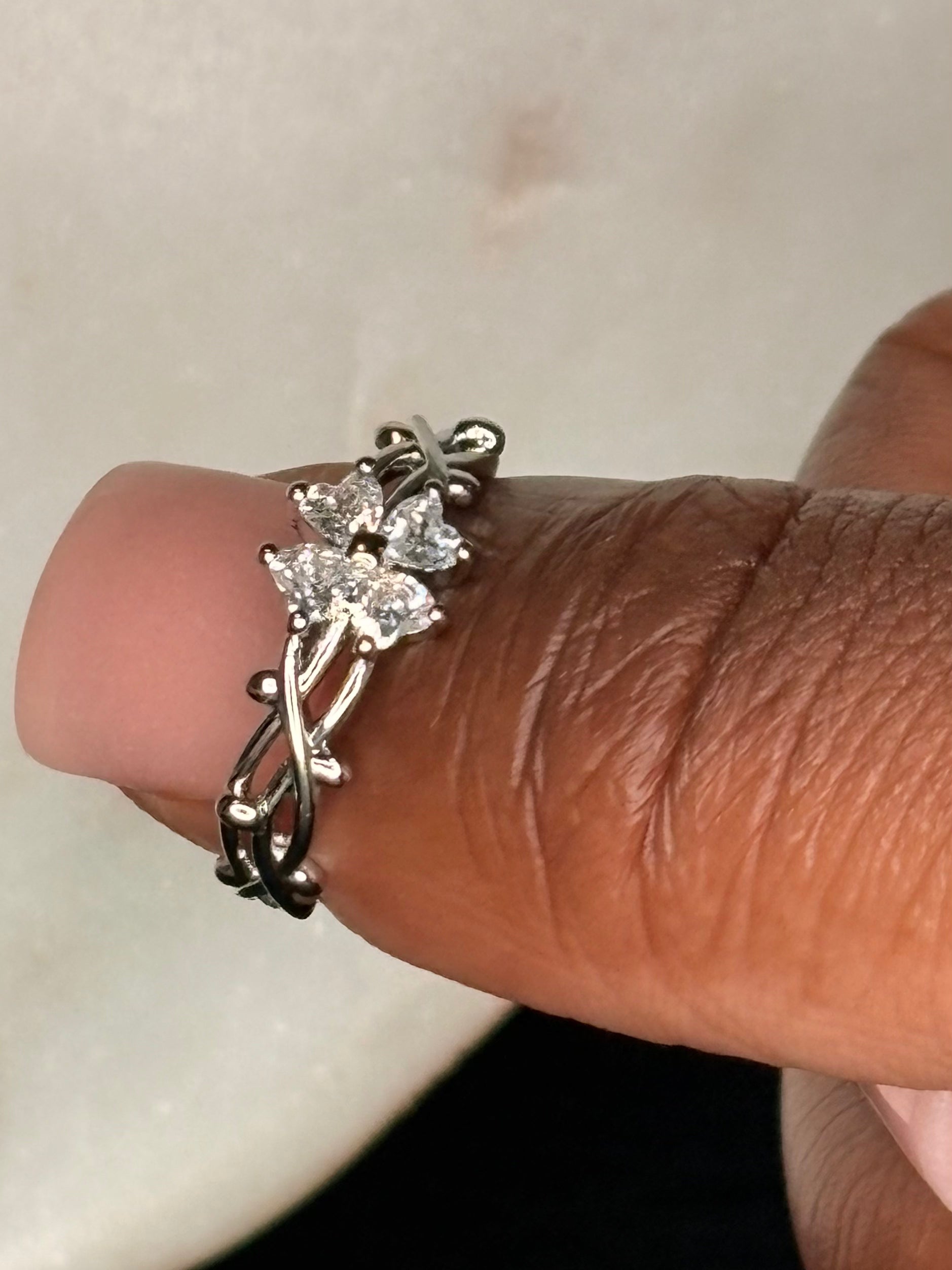 Rose thorn adjustable ring