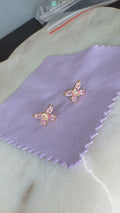 926 Silver needle butterfly earrings
