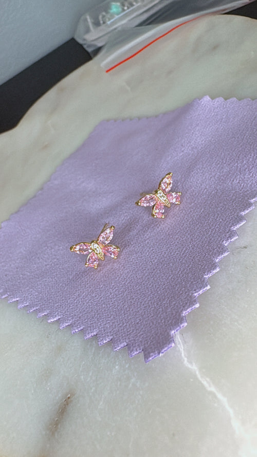926 Silver needle butterfly earrings