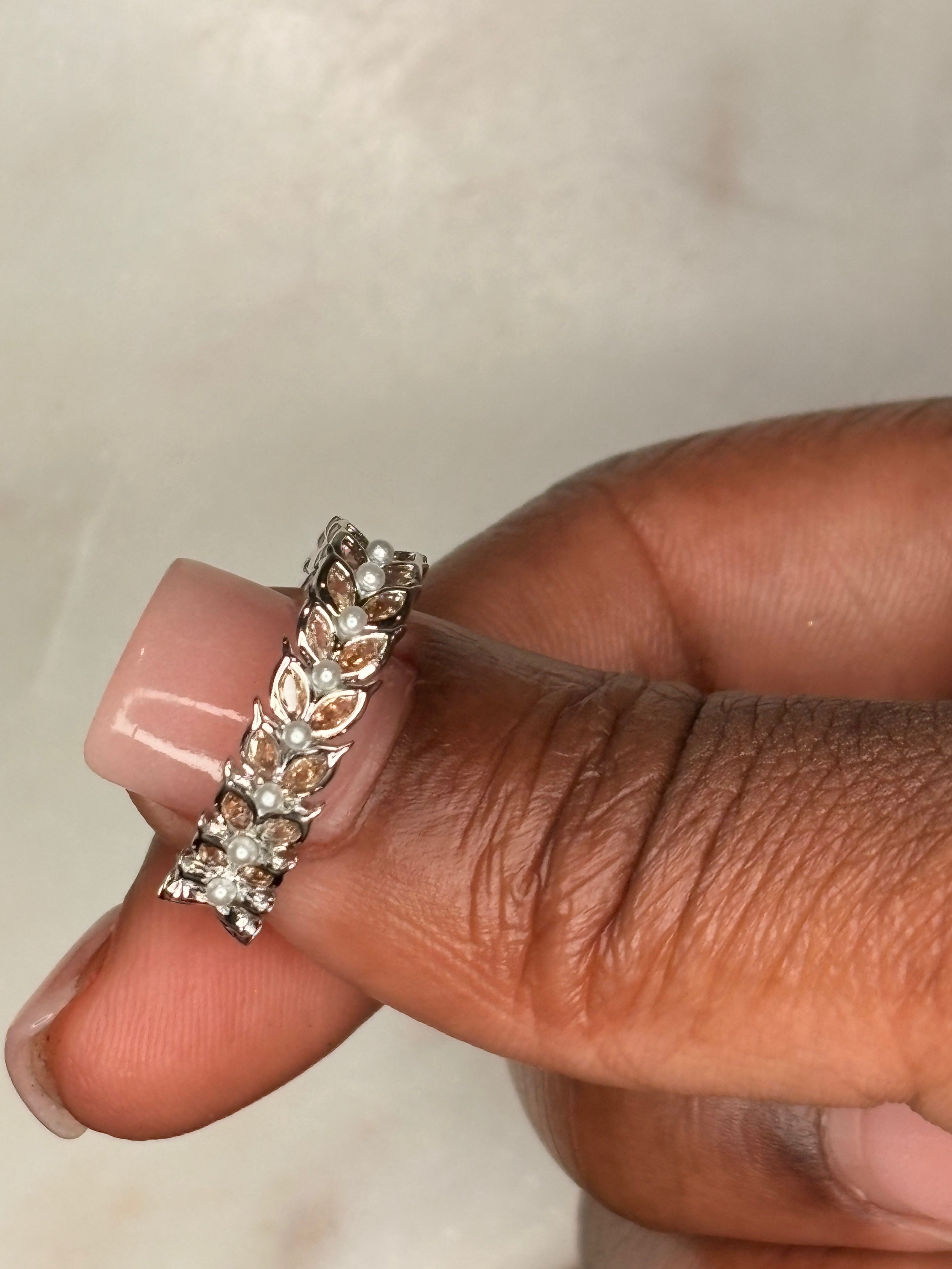 Princess Pearl adjustable ring