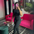 2pc Two Piece Sets Solid Color Cotton Ribbed  Legging Set Outfits