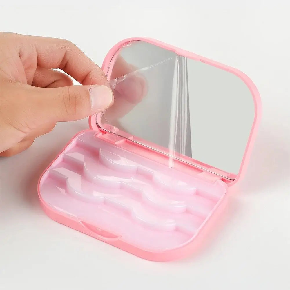 Empty Eyelashes Storage Box With Makeup Mirror