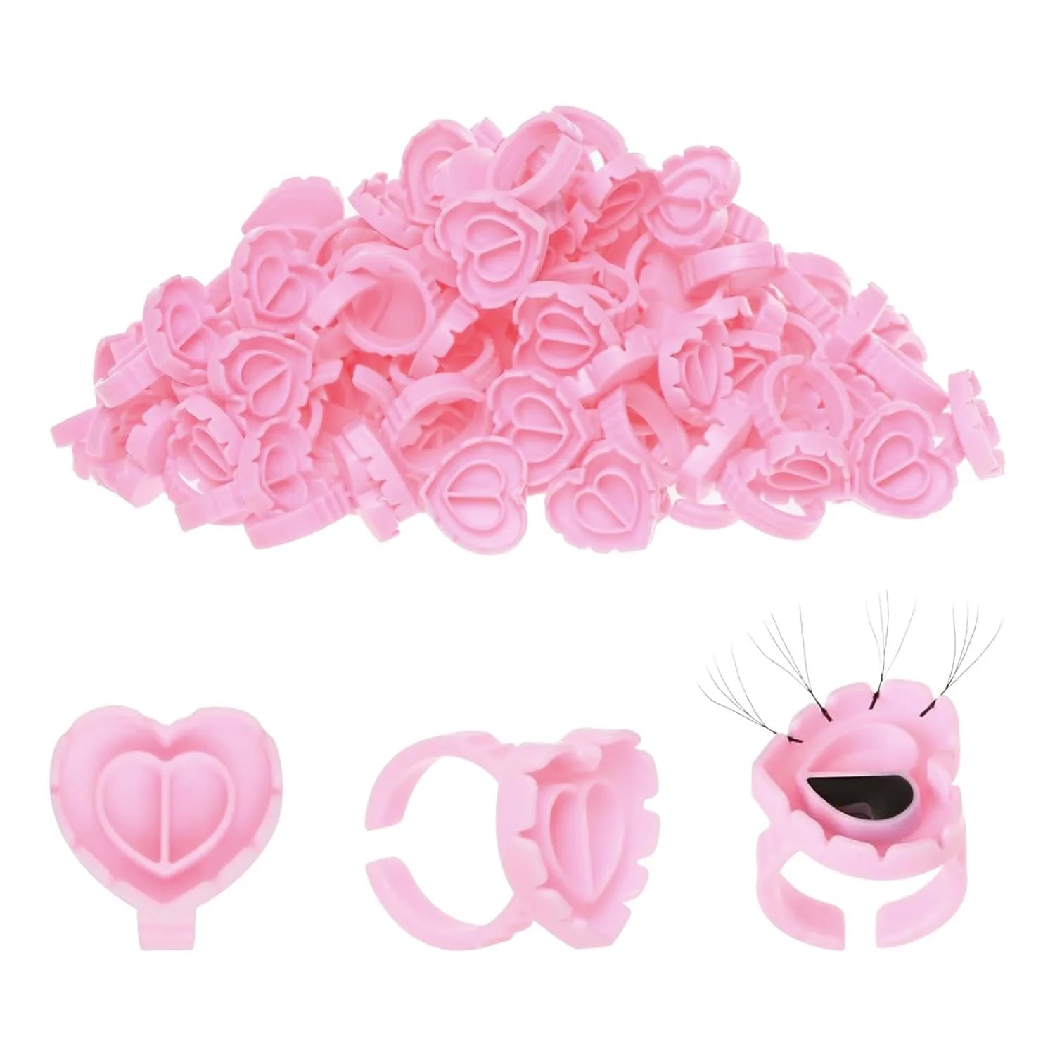 500Pcs Eyelash Extension Glue Ring Holder