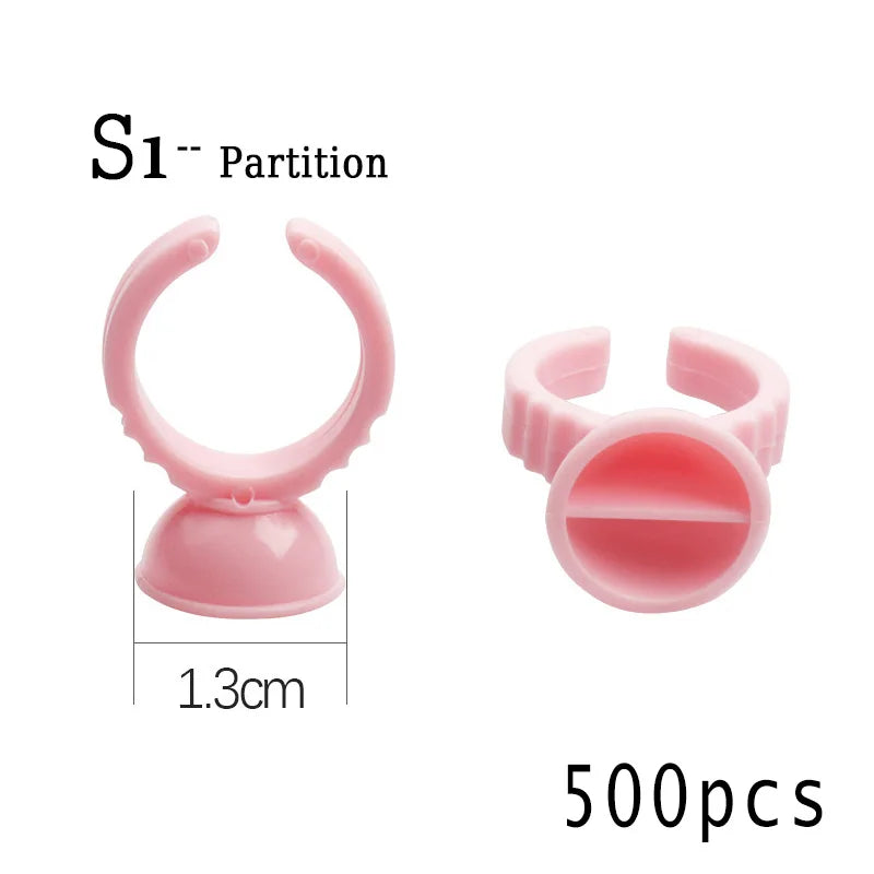 500Pcs Eyelash Extension Glue Ring Holder