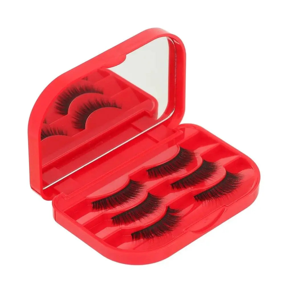 Empty Eyelashes Storage Box With Makeup Mirror