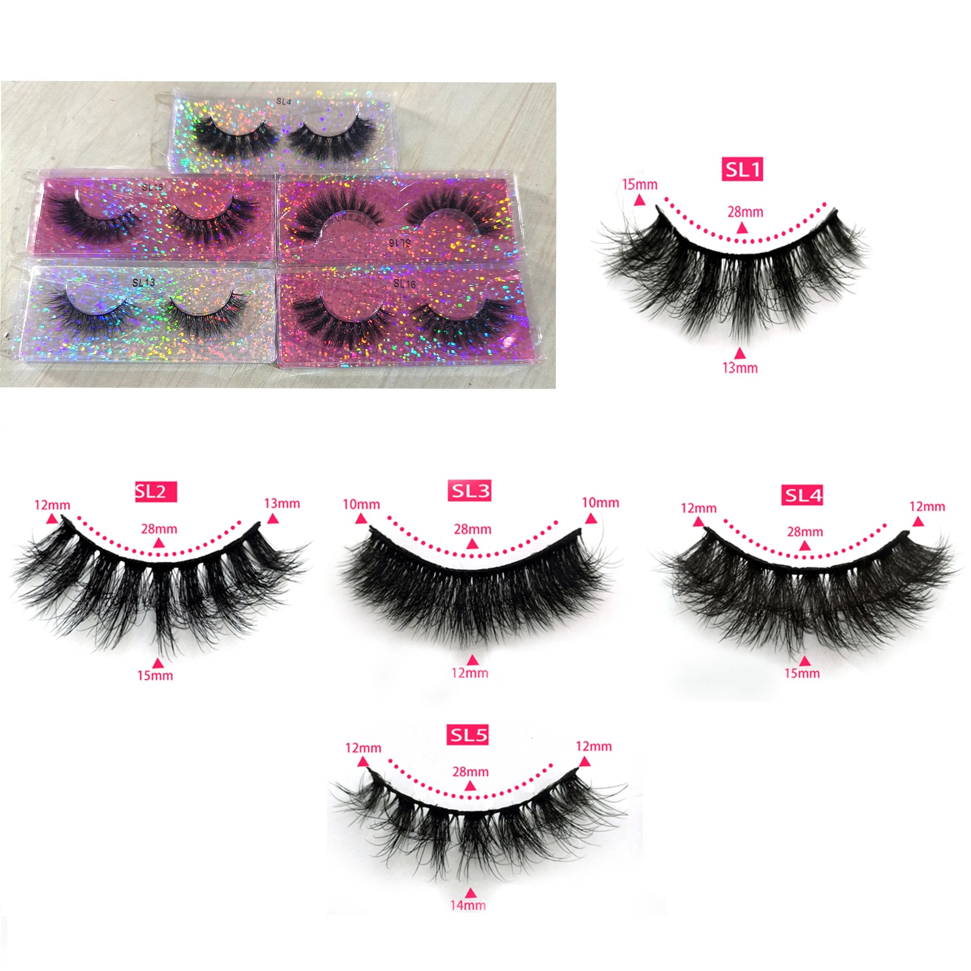 5/10/30/50/100Pcs fluffy mink eyelashes wholesale