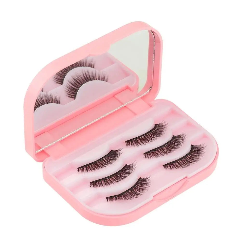 Empty Eyelashes Storage Box With Makeup Mirror
