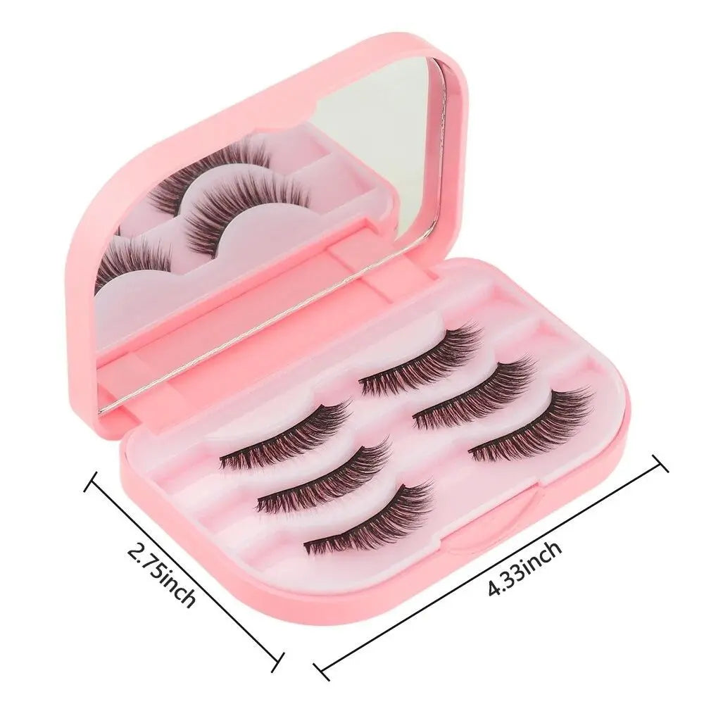 Empty Eyelashes Storage Box With Makeup Mirror