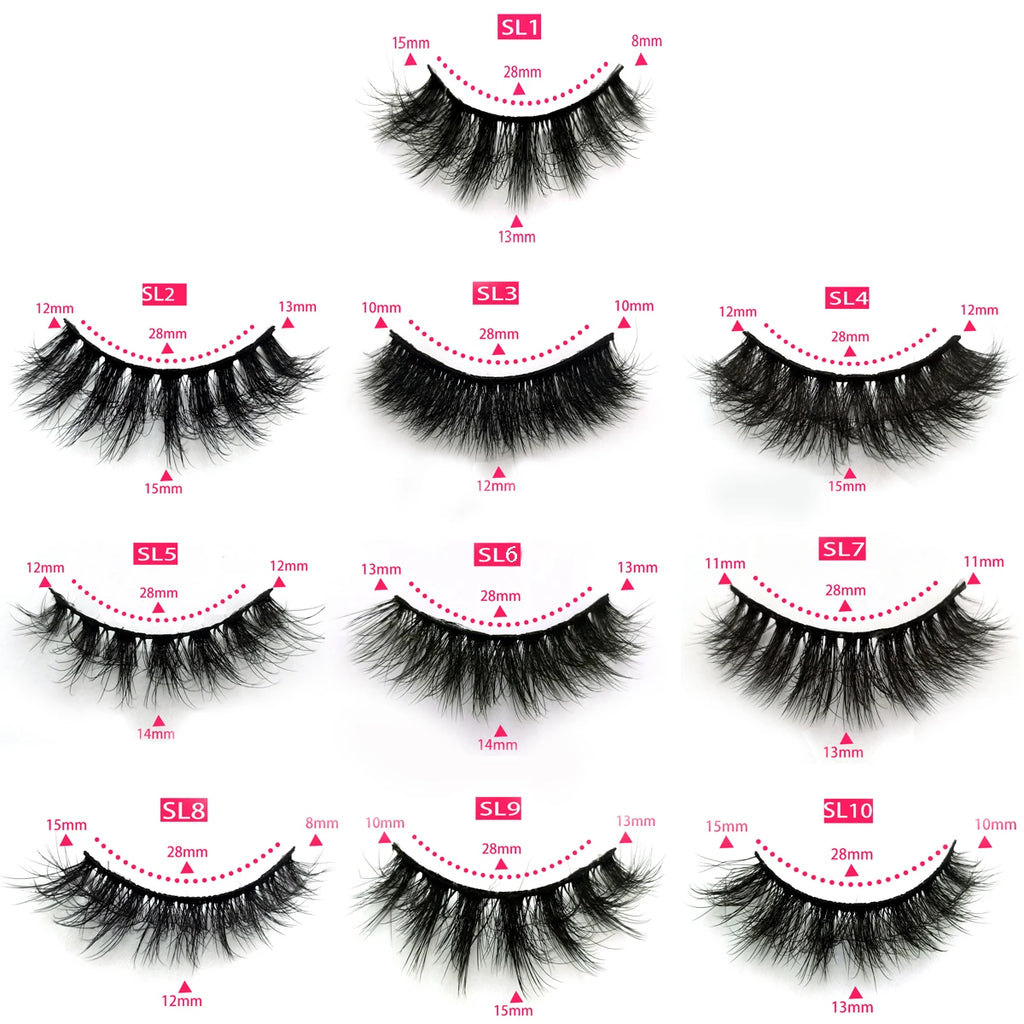 5/10/30/50/100Pcs fluffy mink eyelashes wholesale