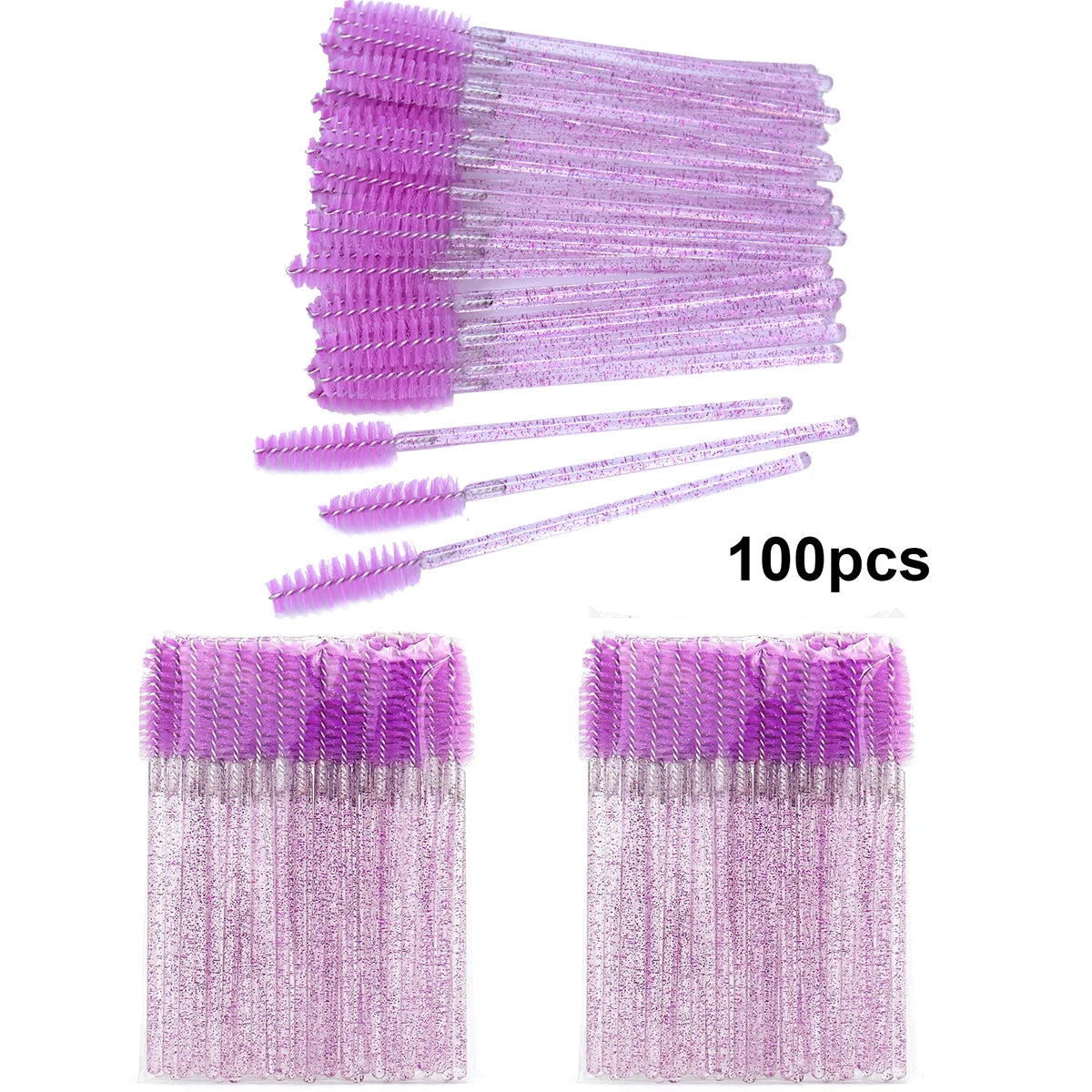 100pcs Disposable Eyelash Brushes Spoolies