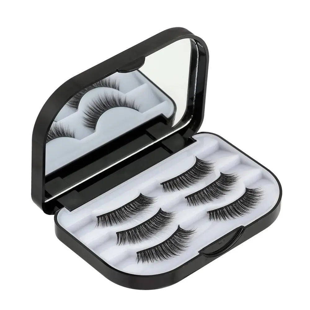 Empty Eyelashes Storage Box With Makeup Mirror