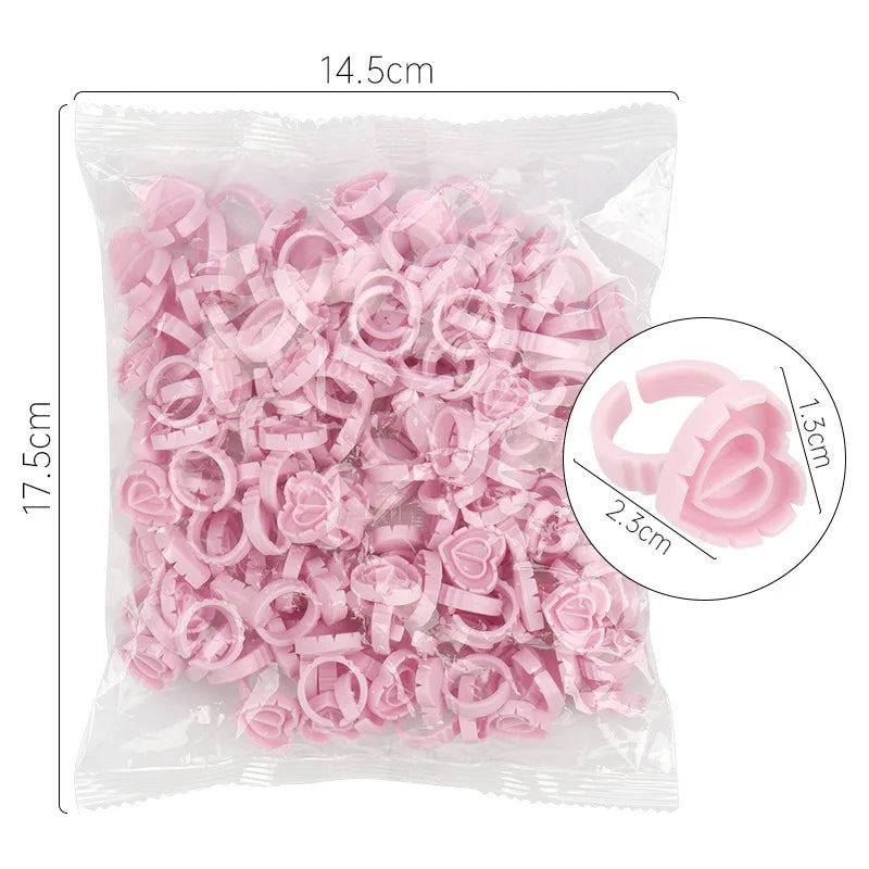 500Pcs Eyelash Extension Glue Ring Holder