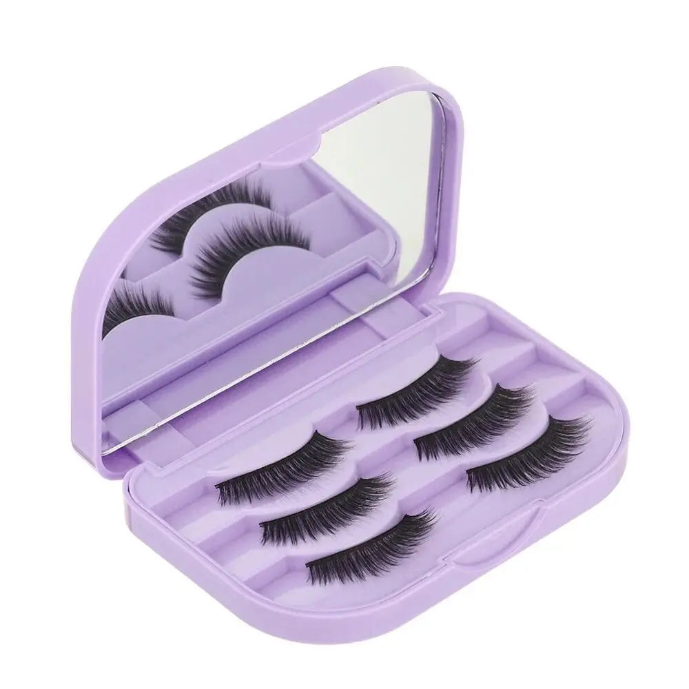 Empty Eyelashes Storage Box With Makeup Mirror