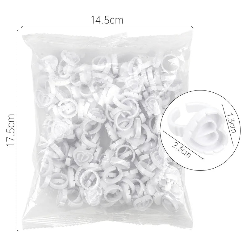 500Pcs Eyelash Extension Glue Ring Holder